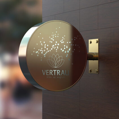 Spirituelles Logo Vertrauen Hoffnung Realität Erschaffen Sterne Blumen Seerose Reinheit Erleuchtung Wiedergeburt Transformation Fertiges Logo kaufen Logoshop Logoatelier