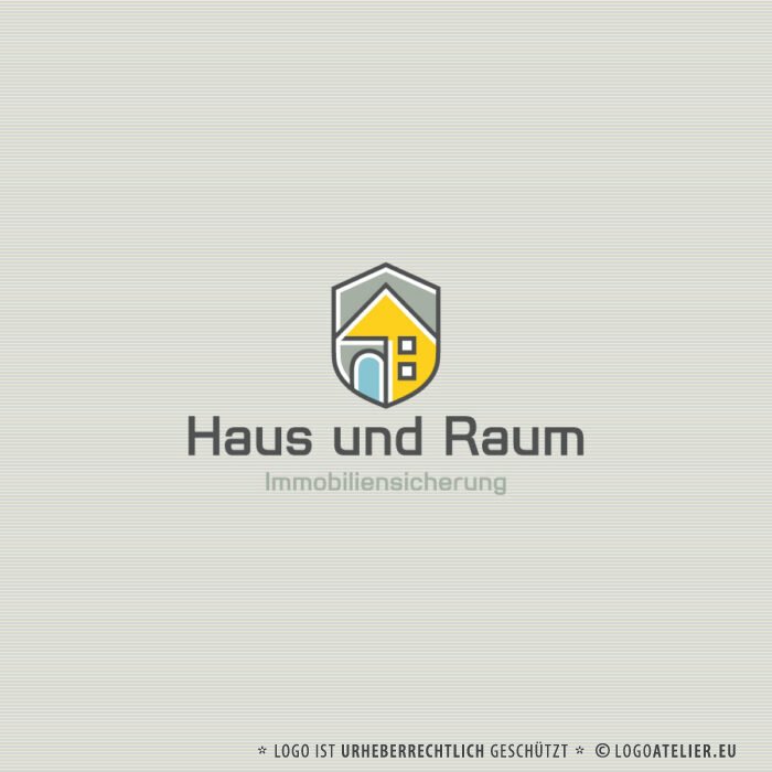 Logo Gewerbeimmobilien Immobilien Immobiliensicherung Immobilienmakler Architektur Baufirma Fertighaus Finanzierung Sicherheit Tinyhaus Fertiges Logo kaufen Logoshop Logoatelier.eu