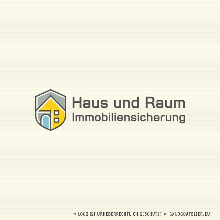 Logo Gewerbeimmobilien Immobilien Immobiliensicherung Immobilienmakler Architektur Baufirma Fertighaus Finanzierung Sicherheit Tinyhaus Fertiges Logo kaufen Logoshop Logoatelier.eu