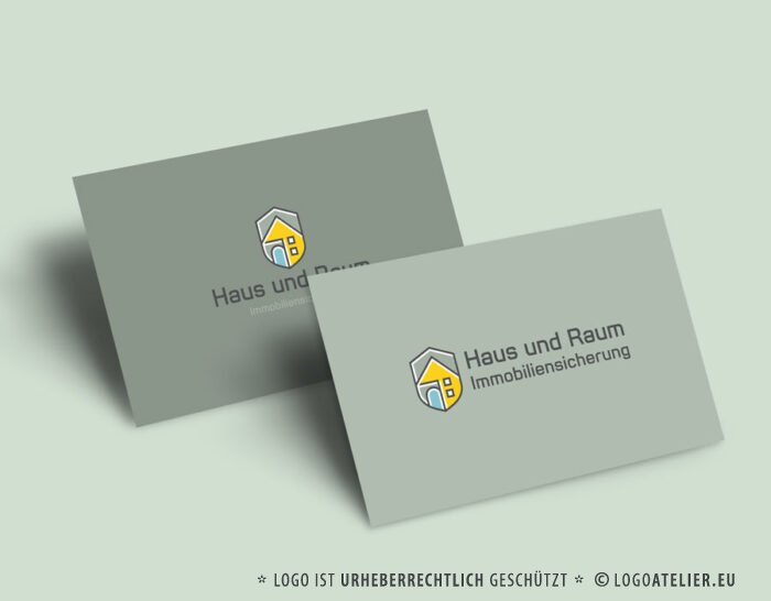 Logo Gewerbeimmobilien Immobilien Immobiliensicherung Immobilienmakler Architektur Baufirma Fertighaus Finanzierung Sicherheit Tinyhaus Fertiges Logo kaufen Logoshop Logoatelier.eu