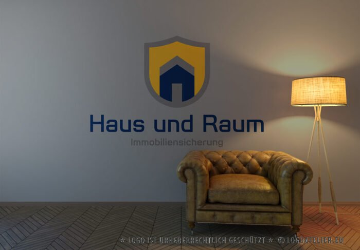 Logo Immobiliensicherung Immobilien Immobilienmakler Architektur Baufirma Fertighaus Finanzierung Sicherheit Tinyhaus Fertiges Logo kaufen Logoshop Logoatelier.eu