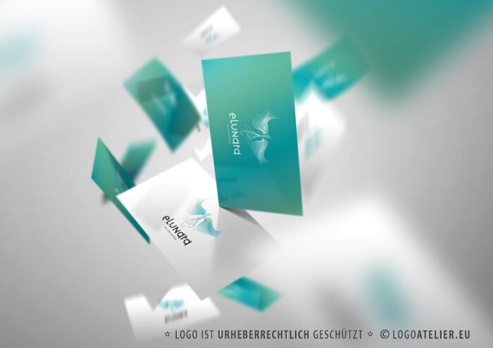 Logo Wesen Licht Bewegung Farbe Phönix Weiblichkeit Feine Schwingung Harmonie Schönheit Weich Feminin Linien Form Aufbruch Fertiges Logo kaufen Logoshop Logoatelier.eu