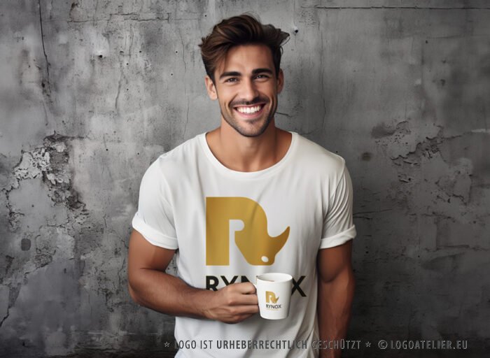 Rino Logo Nashorn Erfolgreich Stark Robust Baufirma Power Bulle Erhaben Hörner Kraftvoll Macht Männlich Muskeln Fertiges Logo kaufen Logoshop Logoatelier (10)